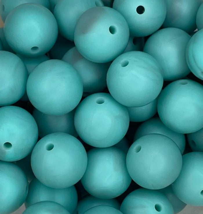 (DISCONTINUED) #148 CARIBBEAN TURQUOISE MARBLE 15MM SOLID (10ct)