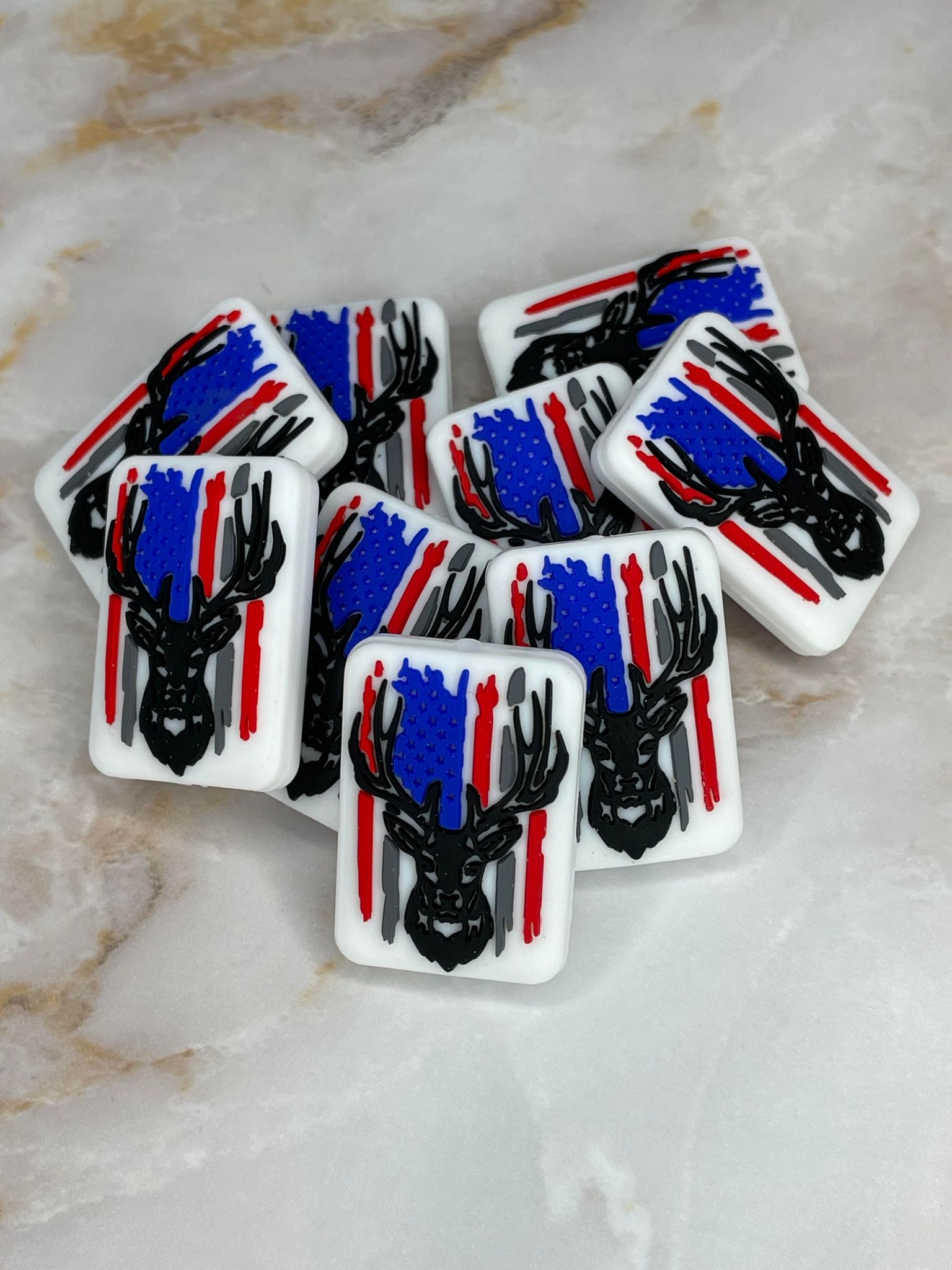 AMERICA DEER FLAG SILICONE FOCAL D414 (1ct)