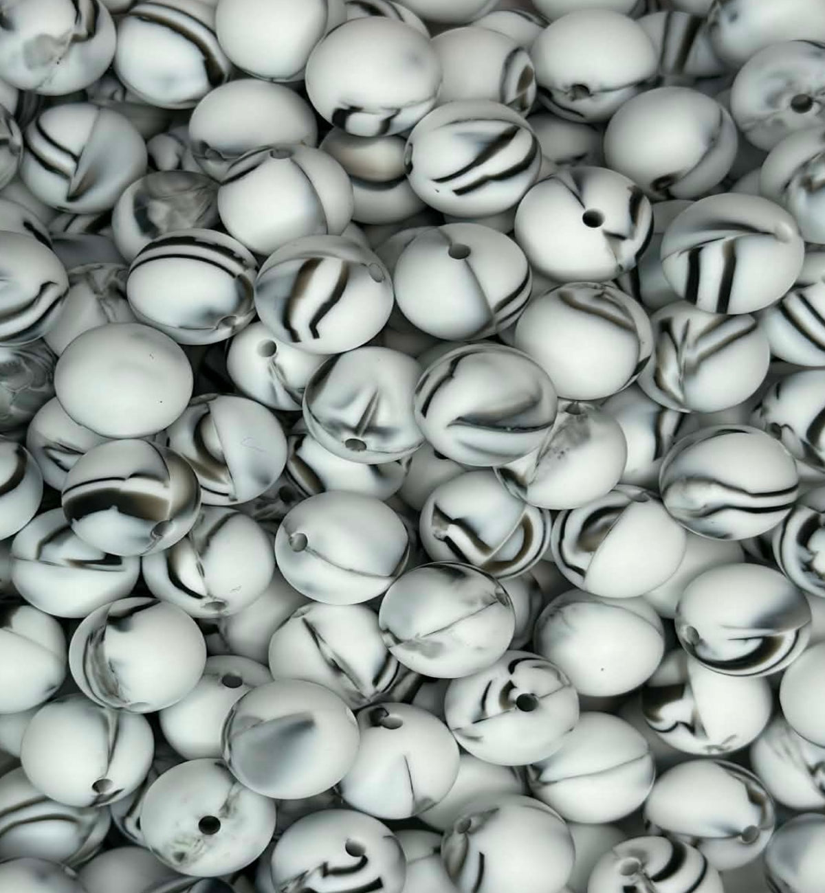 #117 ZEBRA MARBLE 15MM SOLID (10ct)