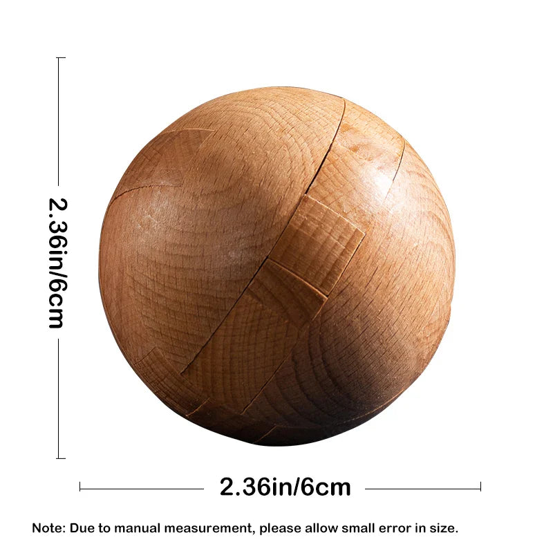 Wooden Kongming Lock Sphere Puzzle | 3D Brain Teaser Toy for Kids & Adults