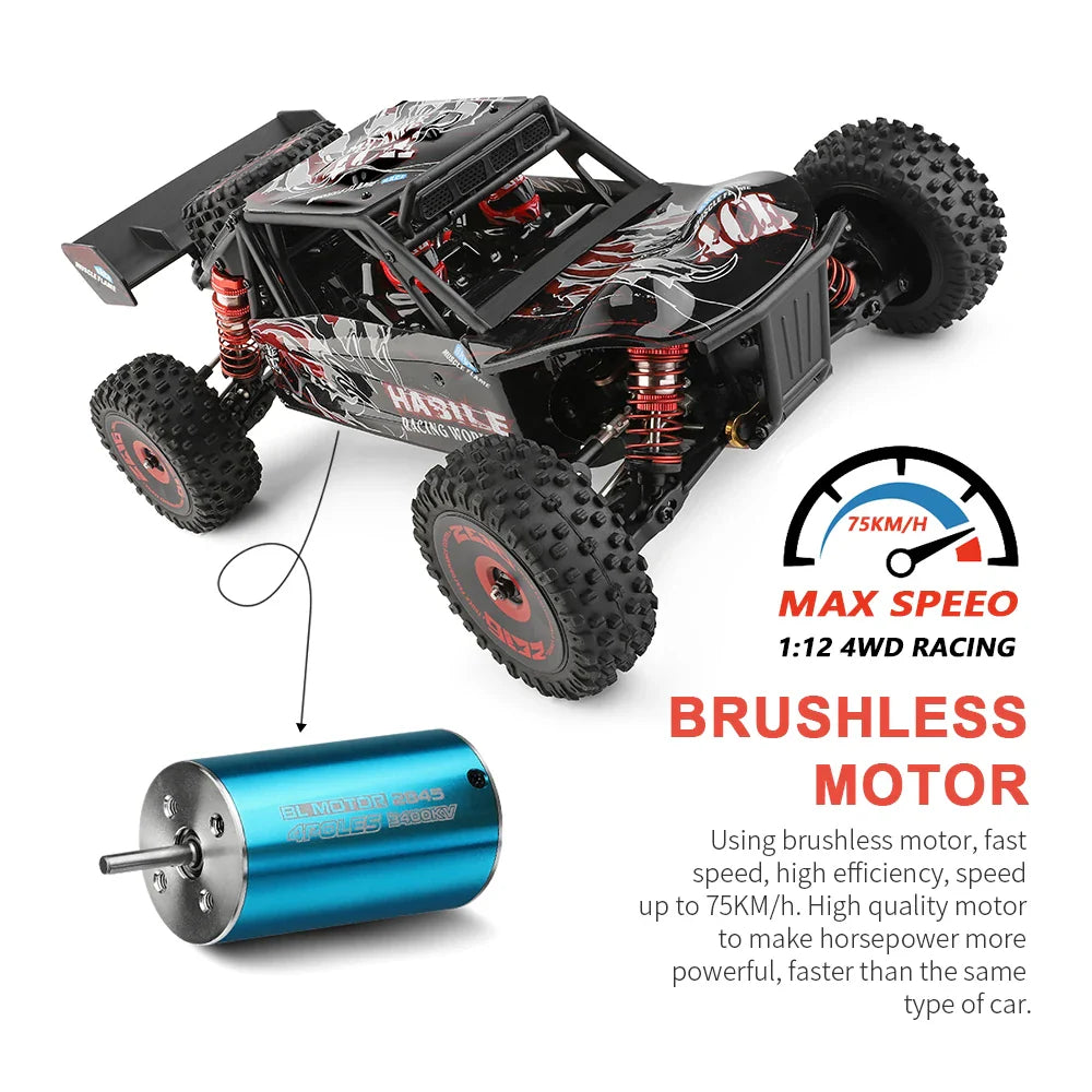 WLtoys 124016 V8 RC Car 75 KM/H High Speed 4WD Drift Off-Road