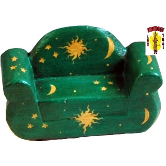 Wood Two Sitter Chair-Green Toy Furniture 